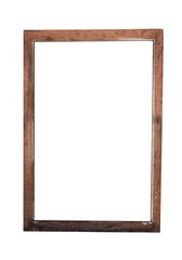 Obraz premium Old wooden frame isolated white background.