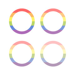 LGBT symbol, Pride, Freedom rainbow colors flag in round shape with space for text or image