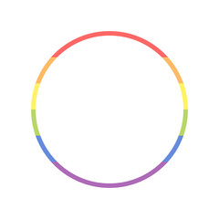Fototapeta premium LGBT symbol, Pride, Freedom rainbow colors flag in round shape with space for text or image