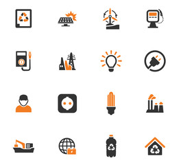 Alternative energy icons set