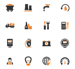 Alternative energy icons set