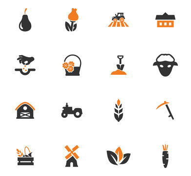 Agricultural icons set