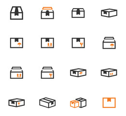Simple icons set of box