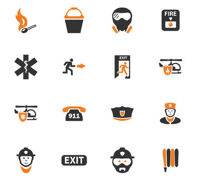 Emergency icons set