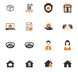 Real estate icons set