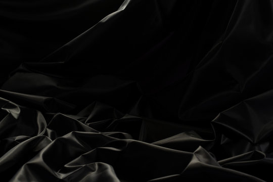 Black Cloth Silk Background With Soft Light