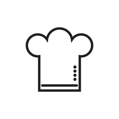 Chef's hat linear icon, isolated on white background.