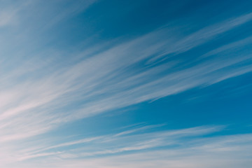 Fototapeta premium Wonderful cirrus clouds on blue sky