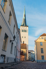 Fototapeta na wymiar St Olaf's Church in Tallinn, Estonia