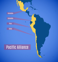Schematic map of the Pacific Alliance.