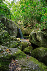 waterfall in Nosy Mangabe, Madagascar wilderness
