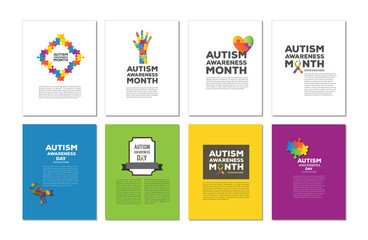 Vector icon set for various autism awareness