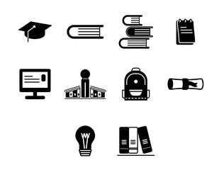 Vector icon set for education