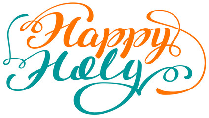 Happy holi lettering text for greeting card