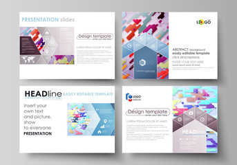 Fototapeta na wymiar Business templates for presentation slides. Abstract vector design layouts. Bright color lines and dots, colorful minimalist backdrop with geometric shapes forming beautiful minimalistic background.