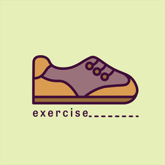 Vector image of a shoe reading exercise