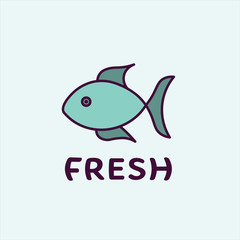 Vector image of fish reading fresh