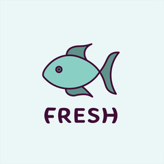 Vector image of fish reading fresh