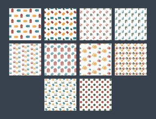 Vector icon set of different pattern