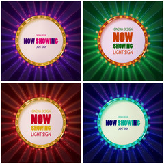 Set Vintage round frames cinema.