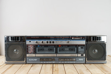 vintage audio cassette tape deck ghettoblaster