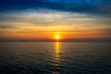 The sea on beautiful sunset, seascape