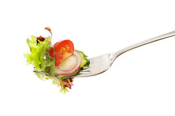 Salad on a fork