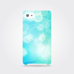 Blue sparkling phone case. Blue polygonal template cover phone o