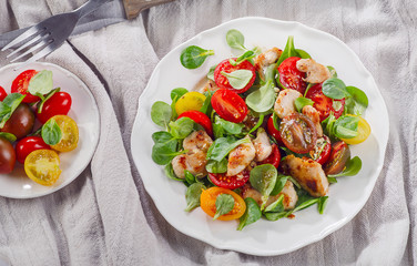 Fresh Chicken salad. Healthy diet food.
