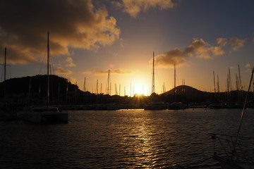 Fototapeta premium Martinique Le Marin Marina lever du jour