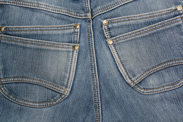 Fototapeta premium Texture of a jeans, blue color.