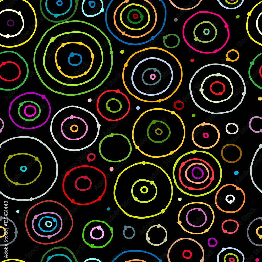 Poster funny circles colorful, seamless pattern for your design