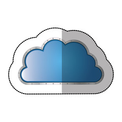 sticker metallic cloud tridimensional in cumulus shape vector illustration