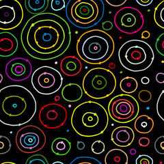 Obraz na płótnie Canvas Funny circles colorful, seamless pattern for your design