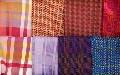 Handmade silk designs multicolor nature color fabric background
