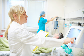 Sleeping patient in the recovery room