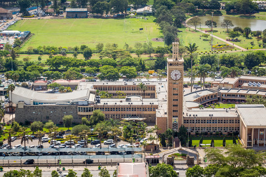 Kenya Parliament Buildings in the city center of Nairobi.