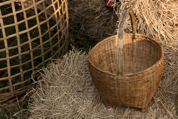 Flowers in Basket Bamboo weave