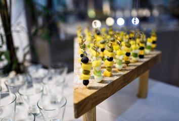 Beautiful tasty snacks on the table