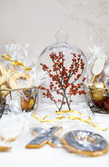 Beautiful stylish autumn decoration on the table
