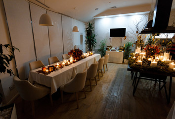 Beautiful stylish autumn table decoration