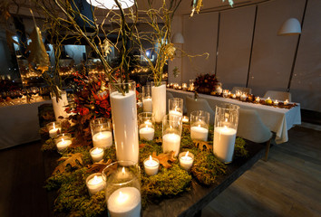 Beautiful stylish autumn table decoration