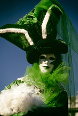 Bellissime maschere colorate del carnevale di Venezia