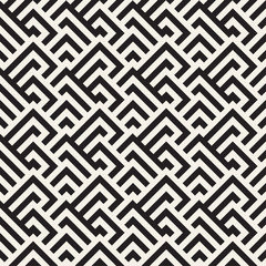 Maze Tangled Lines Contemporary Graphic. Vector Seamless Black and White Pattern.