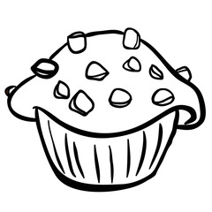 black and white chocolate chip muffin