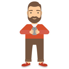 Man with smartphone.