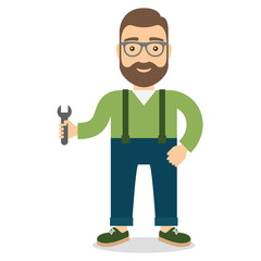 Man with wrench.
