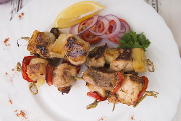 shashlik, kebab, barbecue