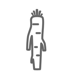 Horseradish outline icon. Vegetable root vector