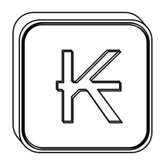 monochrome square contour with currency symbol of laos vector illustration